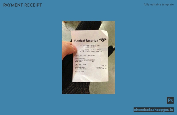 USA Bank of America Zahlungsbeleg Beispielvorschau